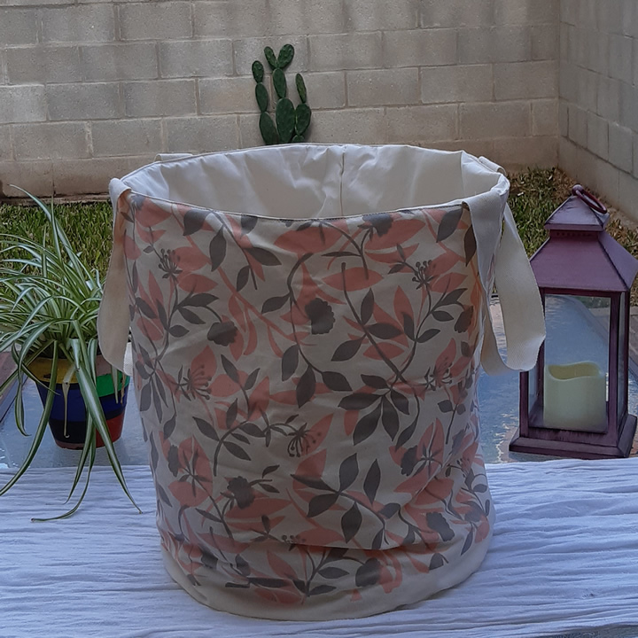 Cesto grande hojas rosa Tipitoi